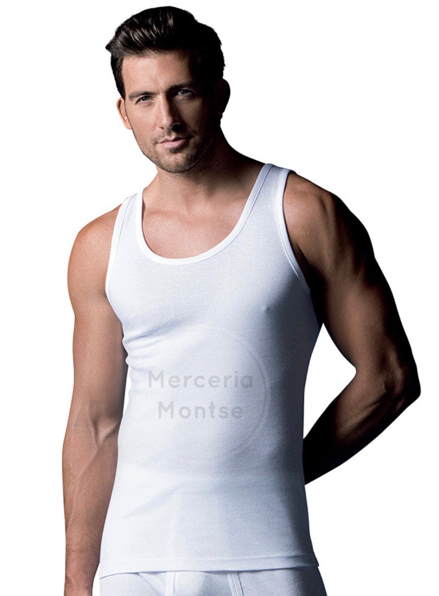 Camiseta Caballero Tirantes Abanderado Talla M Color Blanco