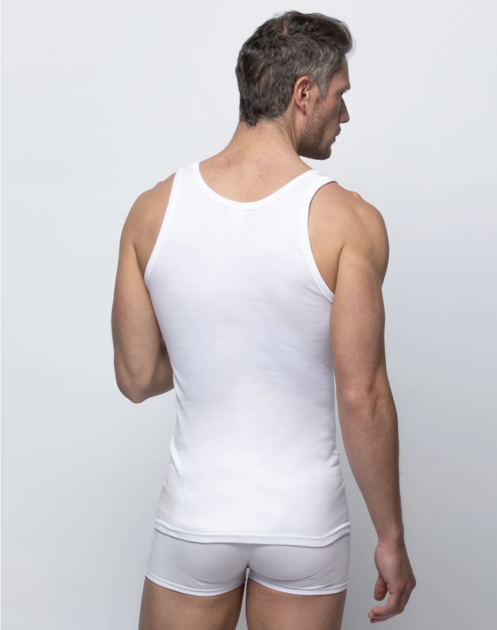Camiseta interior sport hombre 100% algodón. Blanca - Merceria Montse